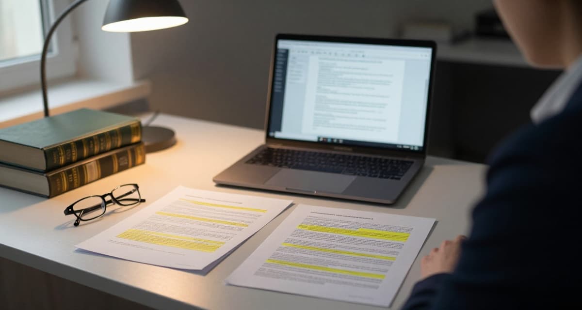 Legal document review with highlighted changes