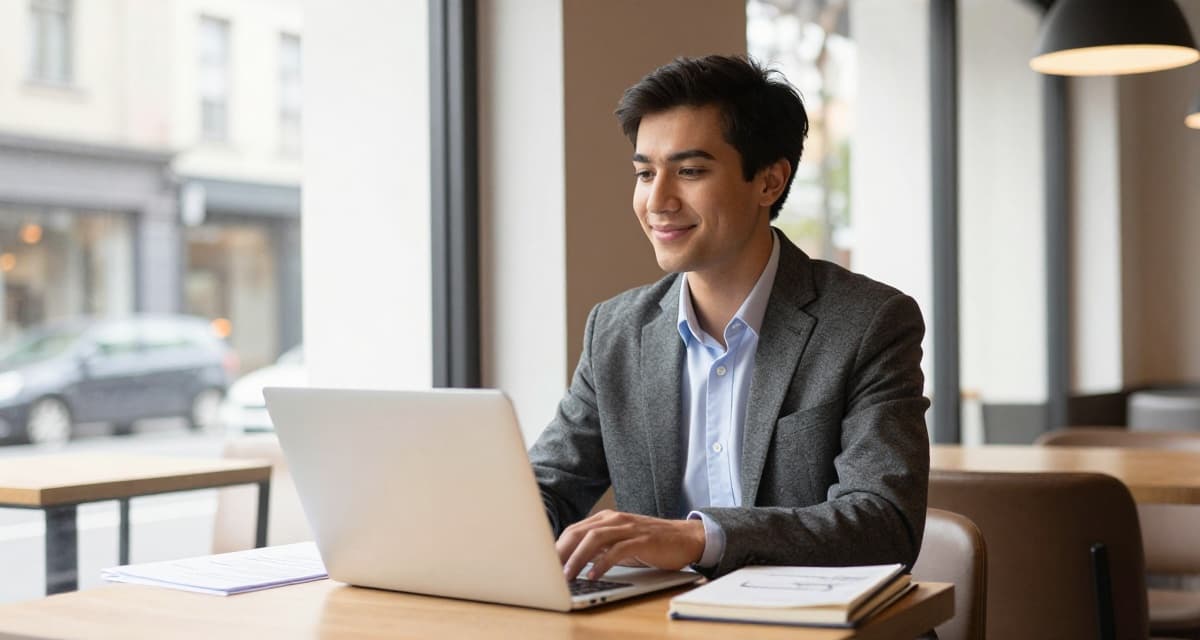 Job seeker reviewing career opportunities on laptop